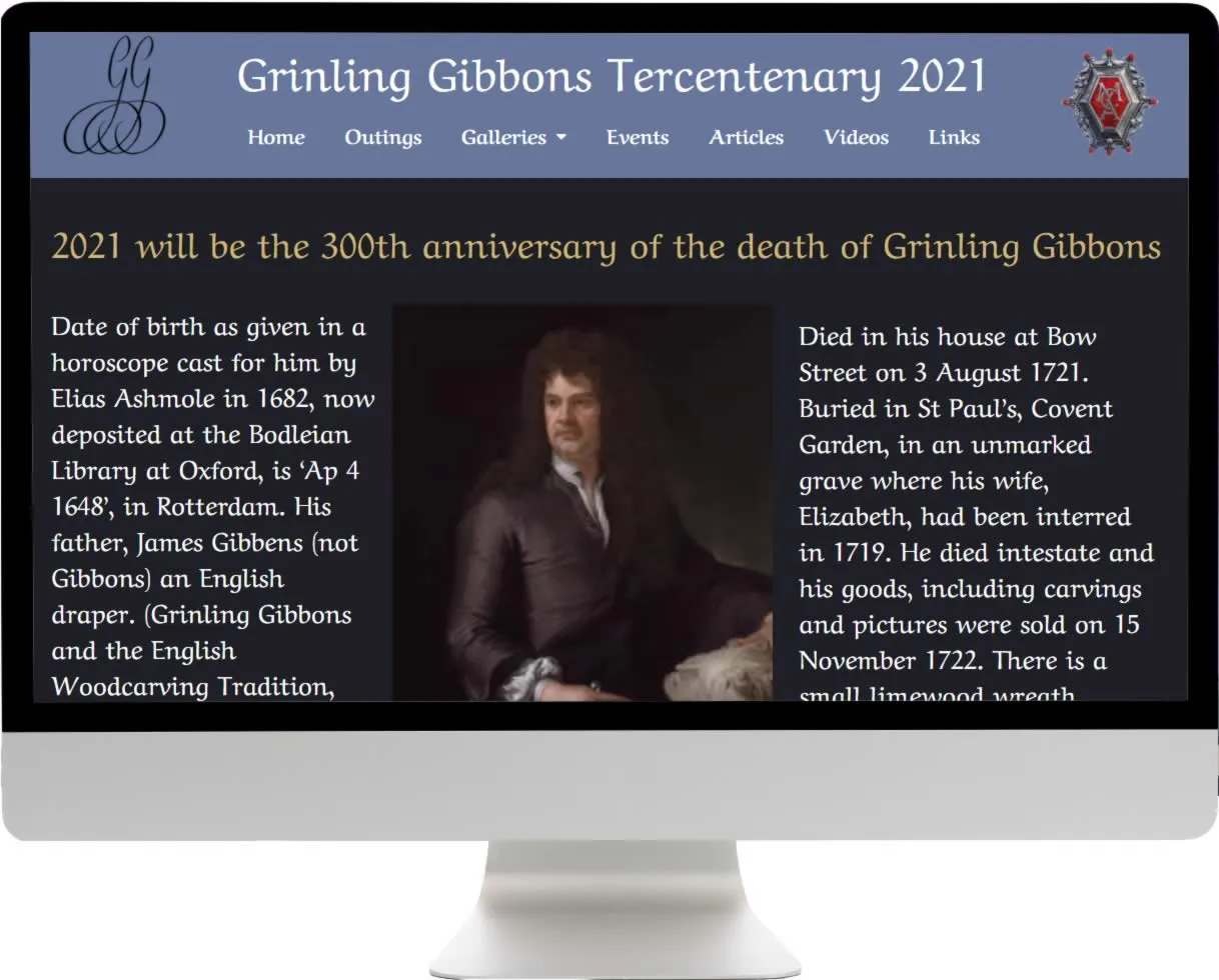 Grinling Gibbons Website Design by Harris Digital