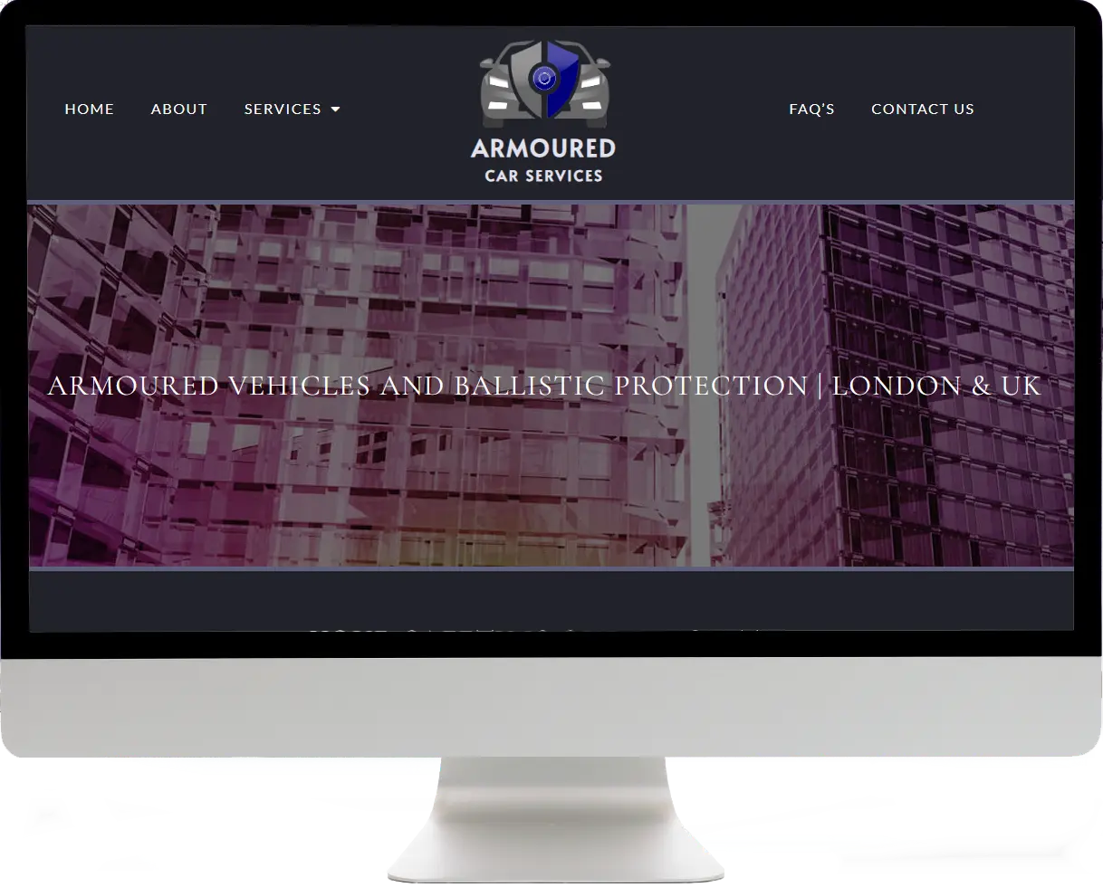 Armoured Car Services website design