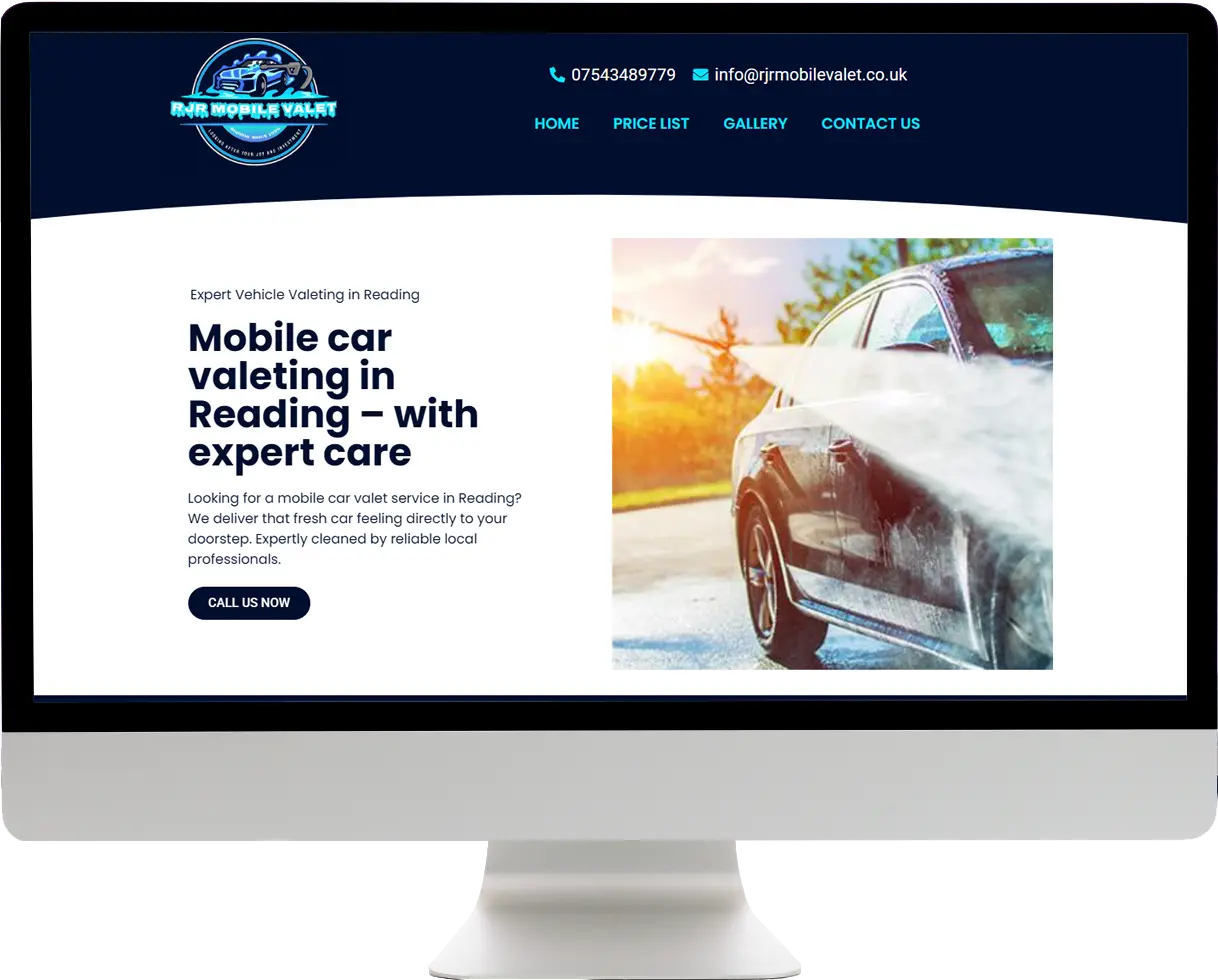 RJR Mobile Valet website design
